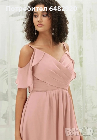 Официална розова рокля XS