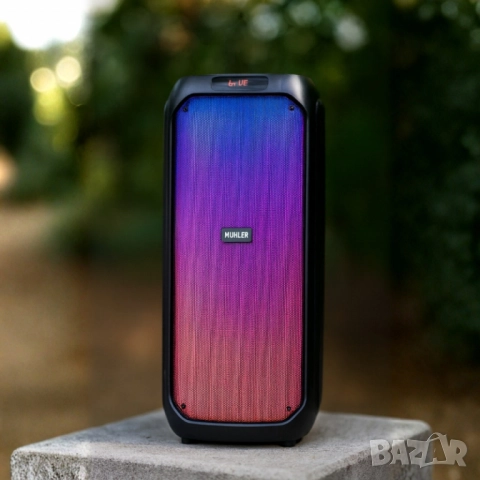 Активна тонколона Muhler MAX881R с два микрофона и дистанционно – мощен звук