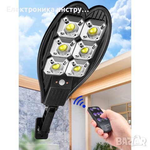 Соларна ДВОЙНА LED ЛЕД лампа 1200W, снимка 2 - Соларни лампи - 43154168