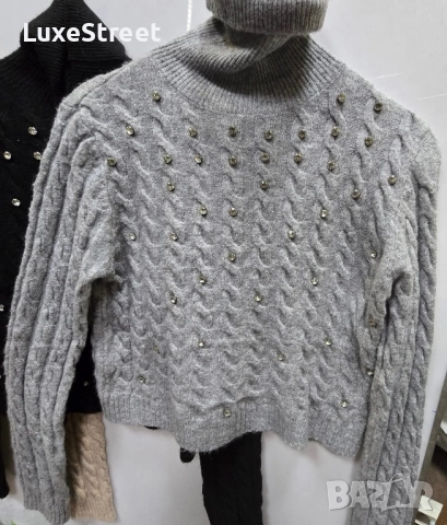 Дамски Пуловери - с Камъни 🤍, снимка 2 - Блузи с дълъг ръкав и пуловери - 52443947