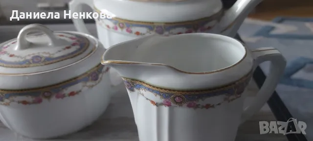 Красив комплект чайник, латиера и захарница, снимка 5 - Сервизи - 48715664