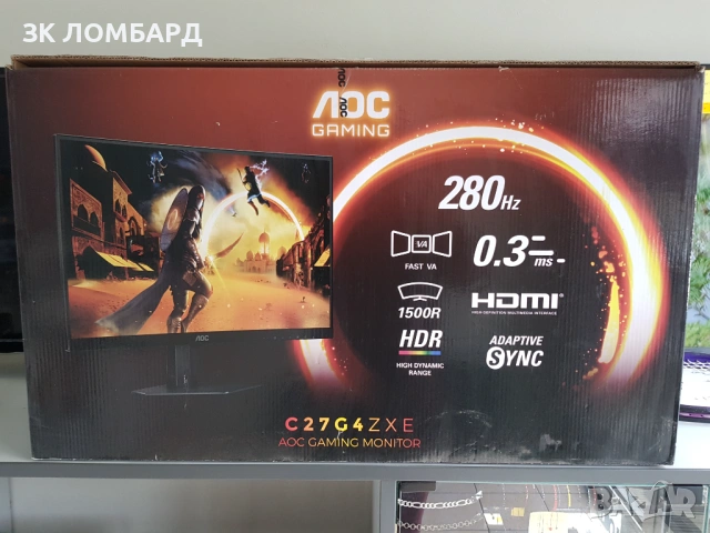 Монитор Gaming LED VA AOC C27G4ZXE 27", Извит, Full HD, снимка 6 - Монитори - 53209470