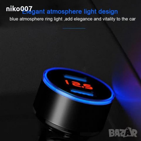 Качествено Бързо зарядно за кола за телефон-таблет и др.+волтметър 2X Usb Quick Charge, снимка 4 - Аксесоари и консумативи - 28612043