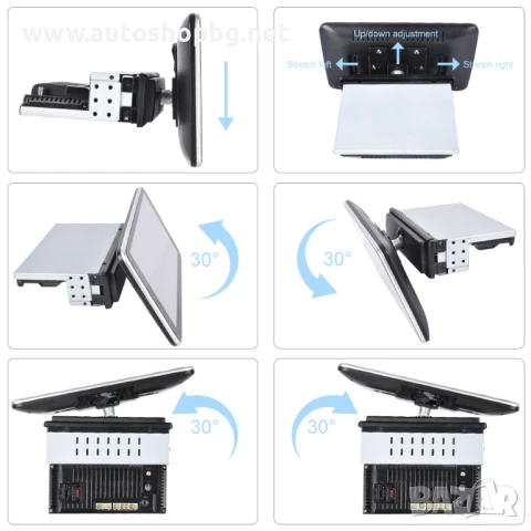 10.1-инчова 1din Android Car+Carplay мултимедия 2GB+64GB 360 градуса въртящ се сензорен екран , снимка 2 - Аксесоари и консумативи - 51008489