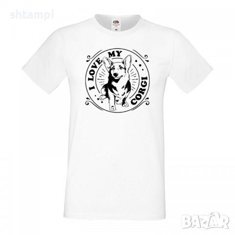Мъжка тениска I Love My Corgi Dog,Куче, животно,подарък,изненада, снимка 2 - Тениски - 36933842