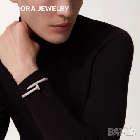 CARTIER Nail Juste un Clou Gold Large Paved Diamonds Гривна Пирон, снимка 10 - Гривни - 52843799