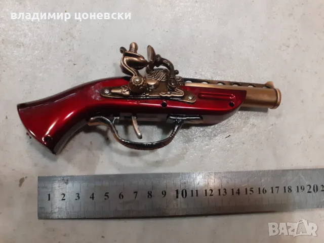Красив кремъчен пистолет-запалка,пищов,оръжие, снимка 3 - Антикварни и старинни предмети - 44294837