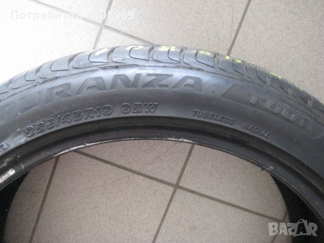 1бр. лятна гума 225/45/19 Bridgestone, снимка 4 - Гуми и джанти - 37121207