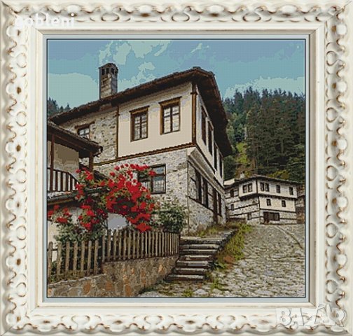 гоблен "КЪЩАТА С ТРЕНДАФИЛА" серия "БЪЛГАРИЯ"- ДБ; шев - 1:1; размери /35*35/ см.; 45цвята.