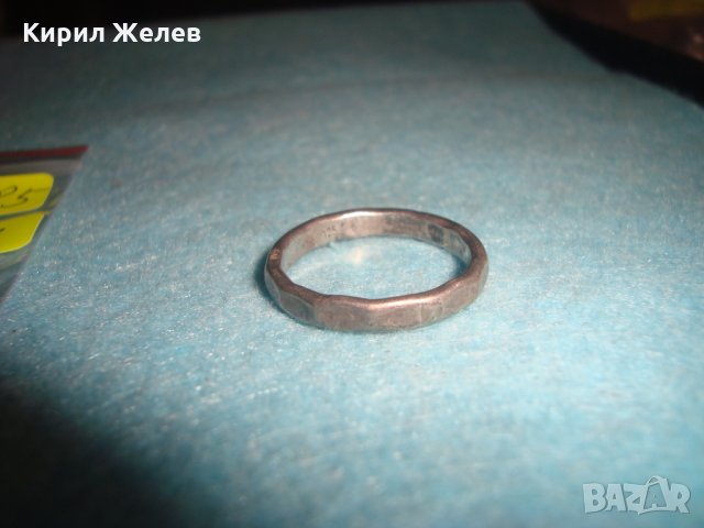 СТАР СРЕБЪРЕН ПРЪСТЕН ТИП МНОГОЪГЪЛНА ХАЛКА ОКСИДИРАНО СРЕБРО 925 РЪЧНА ВИНТИДЖ ИЗРАБОТКА 25185, снимка 10 - Пръстени - 34654816