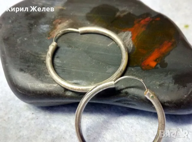 СТАР КЛАСИЧЕСКИ РЕТРО МОДЕЛ СРЕБЪРНИ ОБЕЦИ СРЕБРО ВИСОКА ПРОБА ФИНА РЪЧНА РАБОТА 47595, снимка 4 - Антикварни и старинни предмети - 49757560