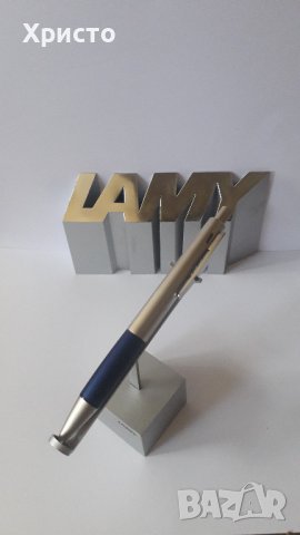 химикалка Лами Lamy Accent с покритие паладий, син алуминиев грип, уникат, снимка 1 - Ученически пособия, канцеларски материали - 42982747
