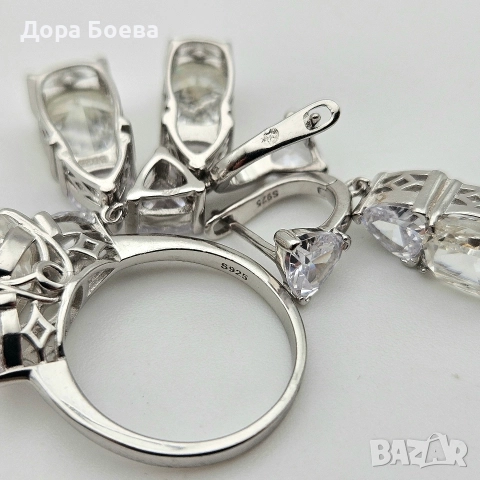 Сребърно съчетание: "Брилукс", снимка 6 - Колиета, медальони, синджири - 52586399