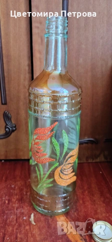 Ретро стъклена бутилка , снимка 2 - Декорация за дома - 53204534