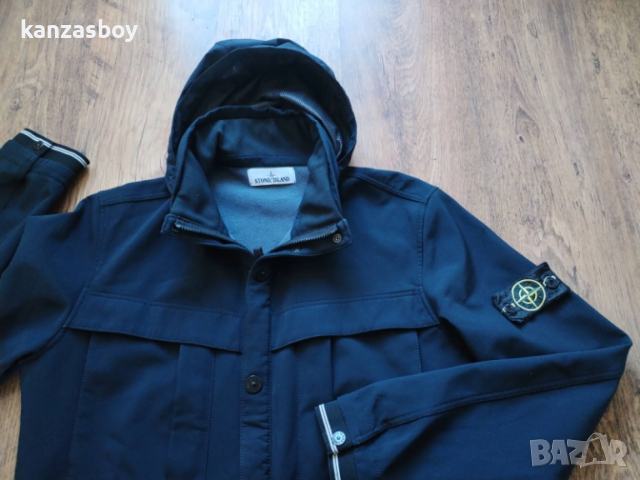 Stone Island 2014 Navy High Neck Soft Shell Jacket - мъжко софтшел яке Л, снимка 9 - Якета - 52850152