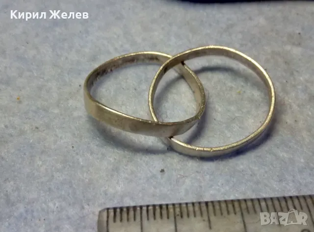ДВА ПРЪСТЕНА в ЕДНО РЯДЪК ВИНТИДЖ АРТ МОДЕЛ ДВОЕН СРЕБЪРЕН ПРЪСТЕН Тип ХАЛКА СРЕБРО 925 ПРОБА 49869, снимка 2 - Пръстени - 49605739