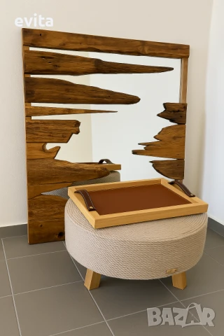 Налично! Декорация огледало и дърво. Ръчна изработка! , снимка 16 - Огледала - 40739528