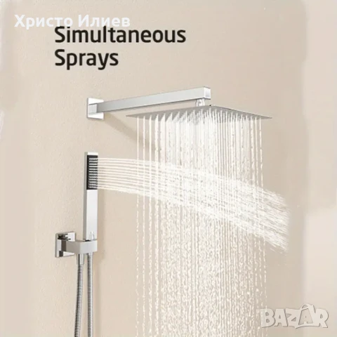 Душ система за вграждане с термостатен Смесител за баня Квадратен, снимка 7 - Душове - 51420740