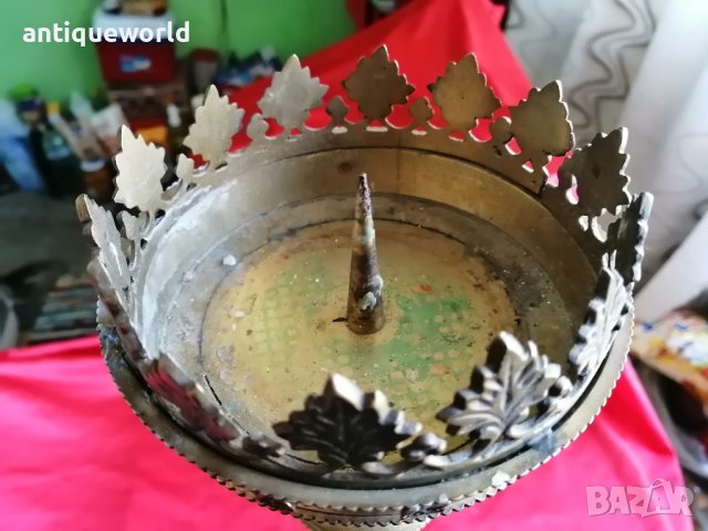 Стар Голям Напрестолен ЦЪРКОВЕН Свещник, снимка 5 - Антикварни и старинни предмети - 40079939