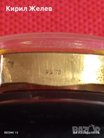 Стар механичен часовник ПОЛЕТ СССР позлатен Au10 много красив стилен 41022, снимка 7 - Антикварни и старинни предмети - 53399486