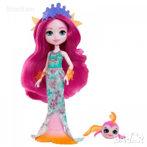 Кукла Royal Enchantimals  MAURA MERMAID & GLIDE - РИБКА / Mattel, снимка 2 - Кукли - 35175661