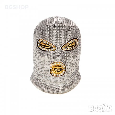 Рапърска Маска Колие - Бижу за Ланец - Сребриста , снимка 3 - Колиета, медальони, синджири - 26376053