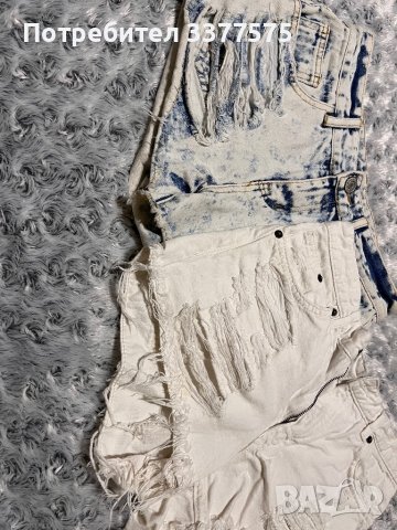 H&M бели къси дънки панталони, снимка 2 - Дънки - 43960413