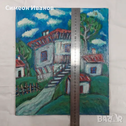 Интересна стара картина пейзаж SG2015, снимка 6 - Картини - 47576618