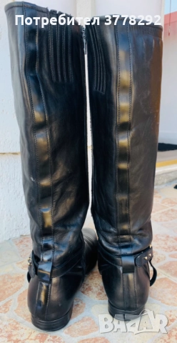 Обувки-Tommy Hilfiger - Ботуши дамски с цип, естествена кожа, № 41, стелка 26-26,5, 68 лв, снимка 3 - Дамски ботуши - 51998537