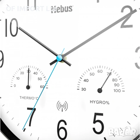 Стенен Часовник MEBUS с Термометър и Влагомер, снимка 6 - Други стоки за дома - 53450893
