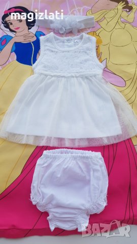 Бебешка рокля 0-3 месеца за изписване или погача, снимка 8 - Бебешки рокли - 37793644