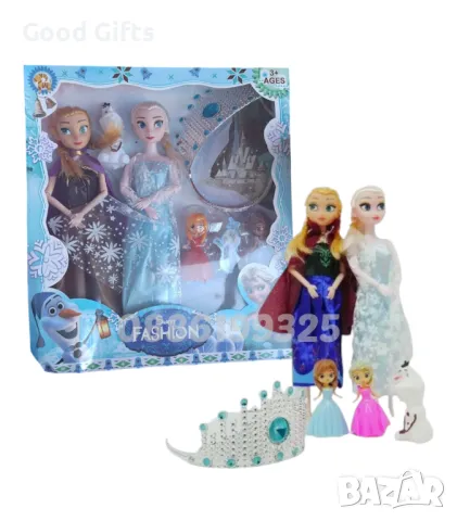 Голям Комплект кукли Елза и Анна с Олаф, 4бр кукли + Олаф Frozen