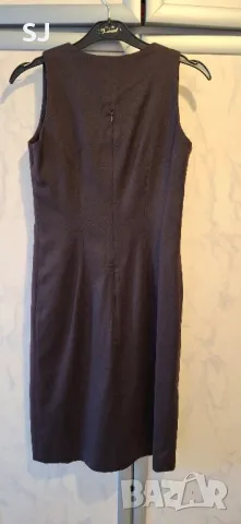Дамска вълнена елегантна рокля без ръкави. Размер 42, S, българско производство, снимка 2 - Рокли - 50055141