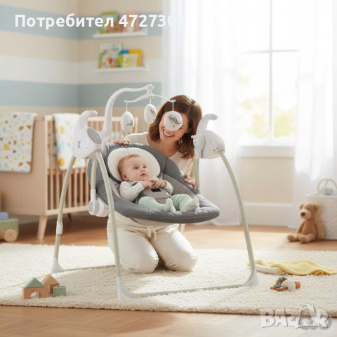 Електрическа люлка за бебе Zizito Hana, снимка 3 - Детски люлки - 53428593