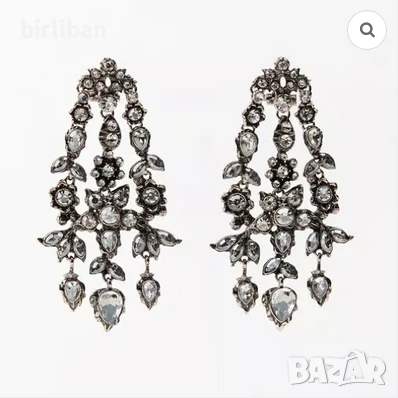 Висящи обеци Zara , снимка 2 - Обеци - 50618639