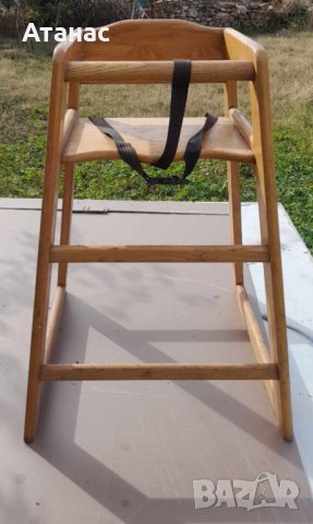 Детски дървен стол за хранене , снимка 4 - Столчета за хранене - 43079651