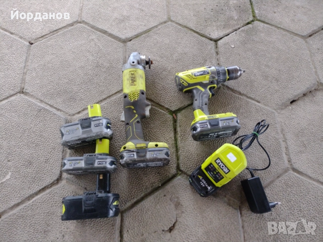 Продавам сет на Ryobi Li-Ion ъглошлайф и винтоверт на батерии, снимка 3 - Винтоверти - 52892539