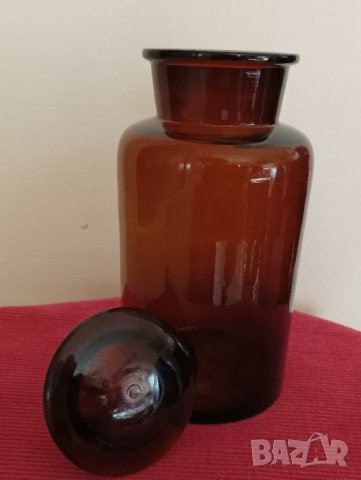 Стар аптекарски буркан, шише от цветно стъкло. , снимка 3 - Антикварни и старинни предмети - 43378895