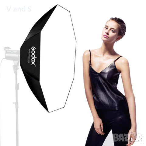 GODOX Софтбокс 120 см 47" осмоъгълен софтбокс със стойка Bowens Софтбокс за светкавица Speedlite неп, снимка 7 - Чанти, стативи, аксесоари - 50738696