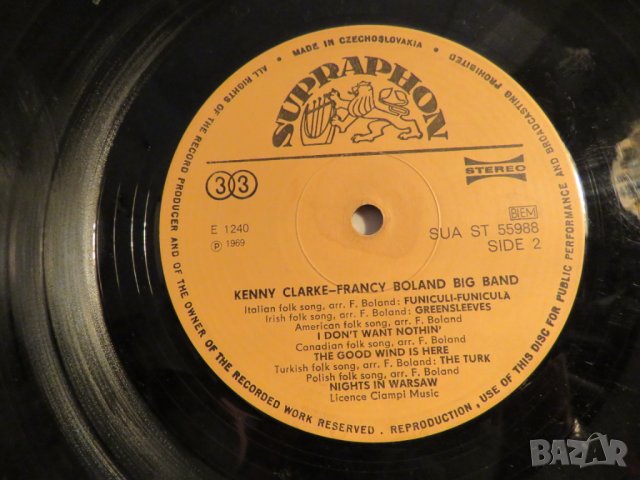 Грамофонна плоча Francy Boland and Kenny Clark - Famous Orchestra  - изд.1969 г. - за ценители и кол, снимка 5 - Грамофонни плочи - 27598212