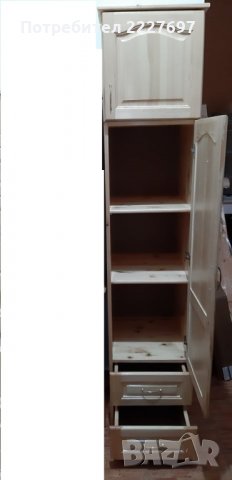 Гардероб еднокрилен масив с 2 чекмеджета, снимка 2 - Гардероби - 26839481
