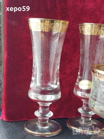 Кристални чаши,модел Murano Medici,отлично състояние,6 за десерти и 5 за вино, снимка 6 - Чаши - 52496712