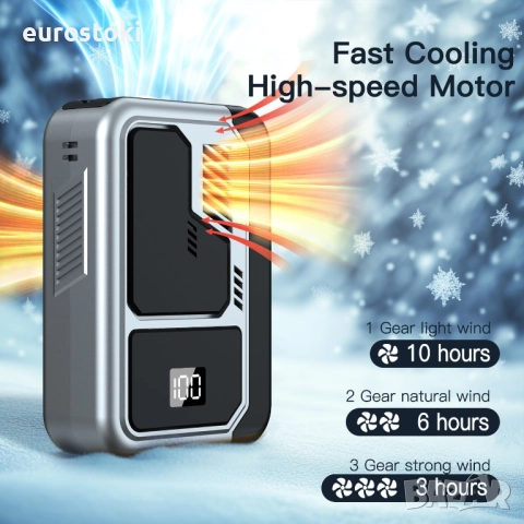 Мини вентилатор Kukiwhy, USB акумулаторен, 3 скорости, снимка 9 - Вентилатори - 52296966