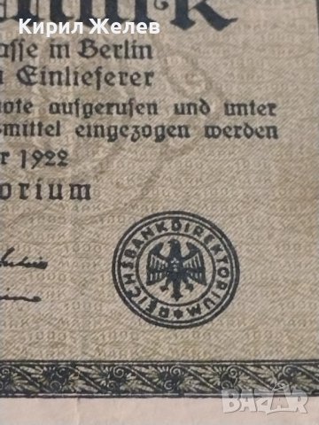 РАЙХ БАНКНОТА 1000 марки 1922г. Германия УНИКАТ ЗА КОЛЕКЦИОНЕРИ 36811, снимка 4 - Нумизматика и бонистика - 39898915