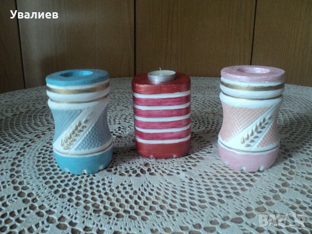 Свещници от алабастър / гипс/, снимка 3 - Други стоки за дома - 37762586