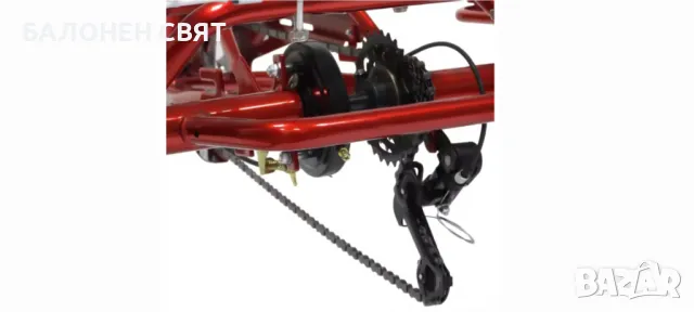 Нов автомобилен цвят Бордо - Триколка 24 цола 6 скорости Семейна Триколка, снимка 12 - Велосипеди - 49874301