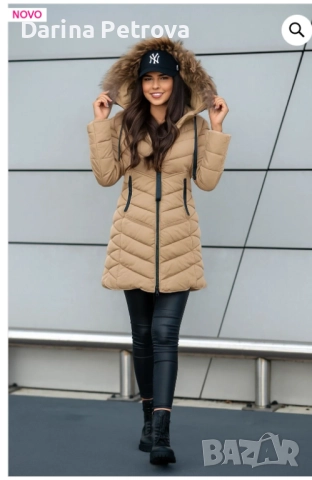 Ново дамско зимно яке с естествен пух, снимка 3 - Якета - 52347261