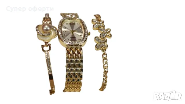 Луксозен комплект часовник и гривни – съвършеното съчетание на елегантност и стил, снимка 3 - Дамски - 48682745