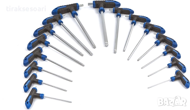 Комплект шестограми и торксове с ръкохватка STAHLMAYER 16 части в кутия, снимка 2 - Други инструменти - 51701004