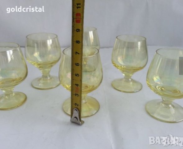 Стъклена гарафа и чашки  цветно стъкло, снимка 5 - Антикварни и старинни предмети - 27162855